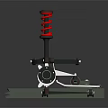 Automotive Suspension System With Red Springs Shock Absorbers And Metal Frame