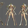 Female Game Movie Character With Elaborate Bow Braided Hair And Decorative Wings