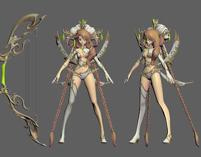 Modern Game Character Phantom Role Sub-era Female Game Fantasy Weapon Xianxia 3d model