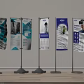 Public Facility Roll Up Banners With Various Commercial Posters For Information Display In Public Area