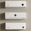 MI White Wall Mounted Air Conditioner Fans With Control Panel 3d model