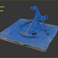Vintage Anchor Decorative Ornament Set On Square Stone Base For Home Decoration