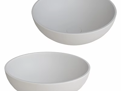 Modern Minimalist White Countertop Basin With Sleek Design And Smooth Surface Finish 3d model