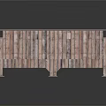 Outdoor Wooden Bench With Slatted Backrest And Armrests For Garden Patio