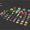 Colorful Assorted Desserts Collection Featuring Donuts Lollipops Macarons And Cupcakes
