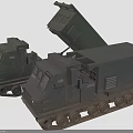 Green Military Tracked Weapon Vehicles With Open Cargo Compartments And Transport Function