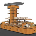 Bread Rack Bread Bakery Showcase Shelves Showcase Styling Pillars Scene Stack 3d model