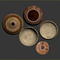 Handcrafted Clay Pottery Sculptures With Carved Patterns And Various Vessel Shapes