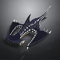 Mythical Dark Blue Dragon With White Spots Spread Wings And Sharp Claws