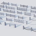 Diverse Decorative Railings Featuring Various Design Styles And Patterns 3d model