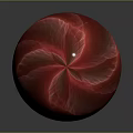 Textured Red Decorative Sphere Crafted From Natural Wood And Stone Materials