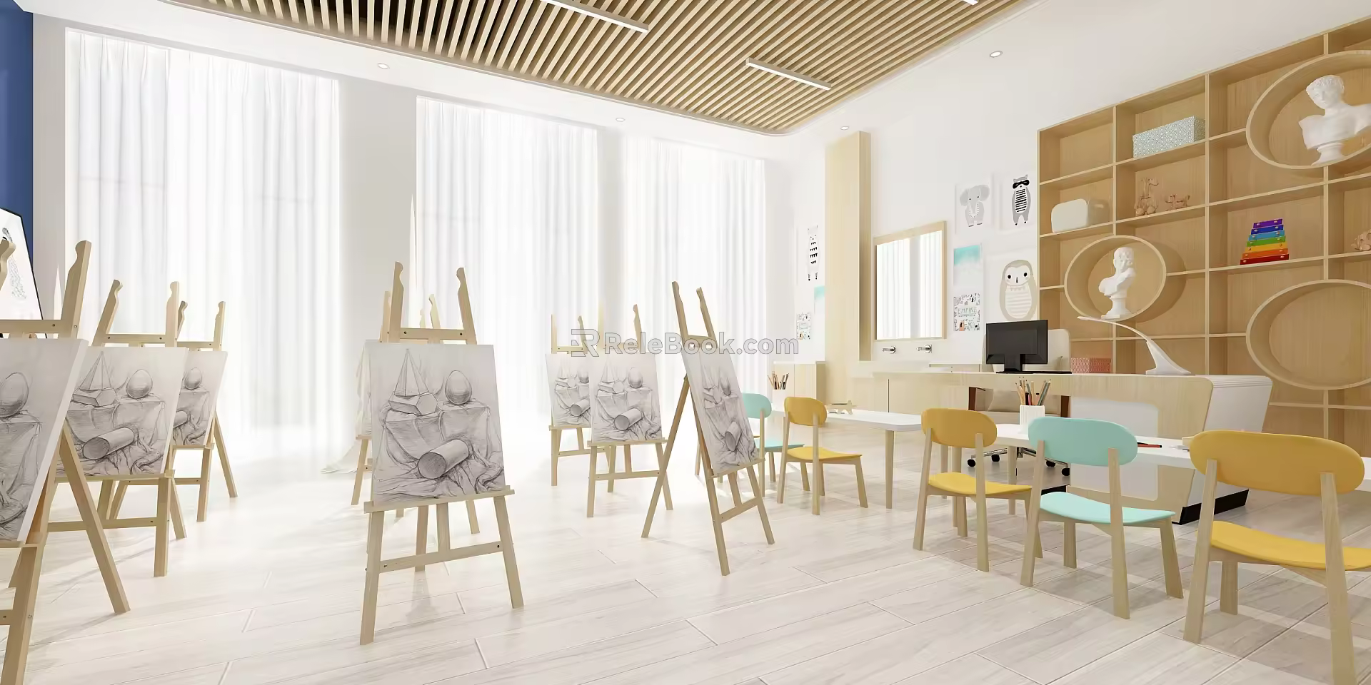 Modern Studio Sketch Classroom 3d model