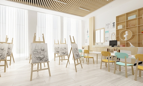 Modern Studio Sketch Classroom 3d model