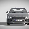BMW Gray Sports Car With Black Roof Sporty Front Fascia And Red Brake Calipers