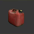 Red Plastic Jerry Can With Black Lid And Handle For Liquid Storage 3d model