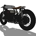 Vintage Motorcycle With Classic Design Black Tires Metal Body And Leather Seat