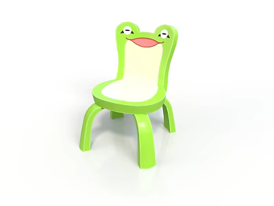 Cute Green Frog Shaped Children's Chair with Playful Design and Comfortable Seat 3d model