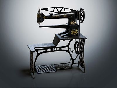 vintage sewing machine vintage sewing machine 3d model