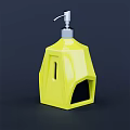 Yellow Geometric Decorative Soap Dispenser with Silver Pump Modern Ornament Set