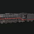Vintage Steam Train Model With Black Red Color And Detailed Design