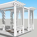 New Chinese Style Gallery Rack Grape Rack Flower Rack 3d model