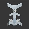 3D Model of Modern White and Light Blue Aircraft with Geometric Structure and Propellers