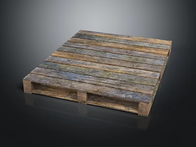 Vintage Wooden Pallet With Multicolored Wood Grain For Home Decor And Storage 3d model
