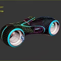 Futuristic Black Personal Transporter With Sleek Design Blue Glowing Accents And Round Wheels