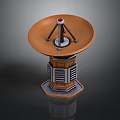 Modern Electronic Device Featuring Disc Shaped Top Red Dot And Tripod Base Structure