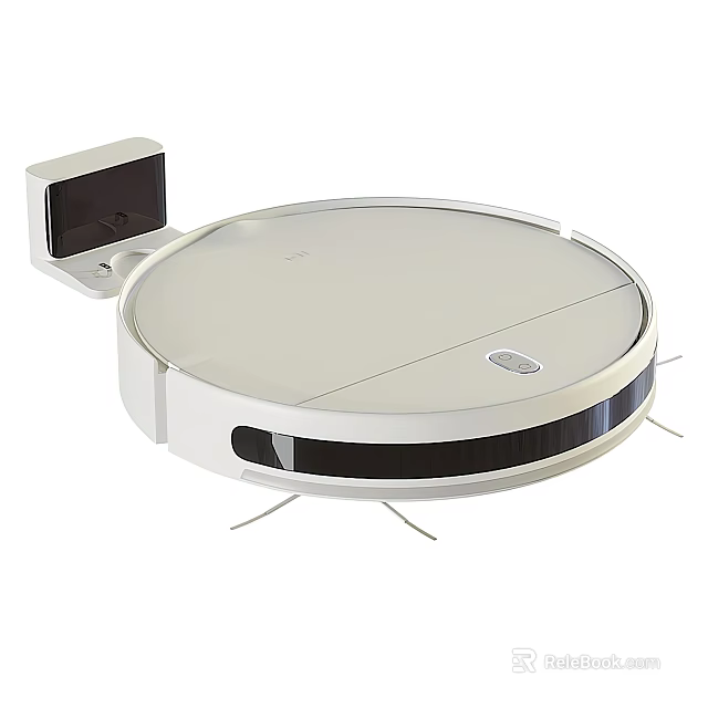 Smart Circular Robotic Vacuum Cleaner with Automatic Cleaning and Home Charging Dock 3d model 