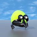 Cute Green Egg Shaped Toy With Black Eyes And Black Legs