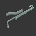 Industrial Metal Tubular Equipment With Connecting Pipes And Curved Components