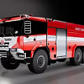 Red And White Six Wheeled Heavy Duty Fire Rescue Utility Vehicle For Emergency Services