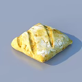 Golden Pastries with Cross Patterns on Black Square Tray Four Pieces