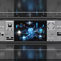 Futuristic Tech Control Room With Holographic Projections Blue Glowing Elements And Interactive Panels 3d model