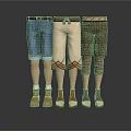Casual Cotton Shorts In Blue Beige Brown With Comfortable Matching Shoes