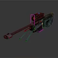 Sniper Rifle with Precision Scope Long Barrel and Tactical Tripod Stand Design