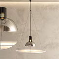 Modern Metallic Pendant Light With Silver Shade And Hanging Design For Interior Decor