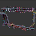 Vintage Style Metal Structure with Multiple Hooks Neon Light and Wires