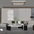 Modern Living Room Interior With Beige Sofa Round Coffee Table And Marble Wall