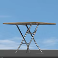 Simple Wooden Top Dining Table With Sleek Metal Legs And Modern Design