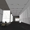 Modern Hall Lobby 3d model