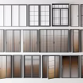 Various Modern Door And Window Designs With Glass Panels And Metal Frames 3d model
