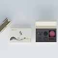 Chinese Style Decorative Ornament Set With Landscape Painting Packaging Box And Red Black Accessories