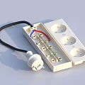 Electrical Switch Panel with White Casing Multiple Power Outlets Internal Metal Components and Connected Wires