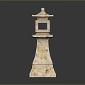 Traditional Marble Stone Lantern With Multi Tiered Design And Roof Like Top