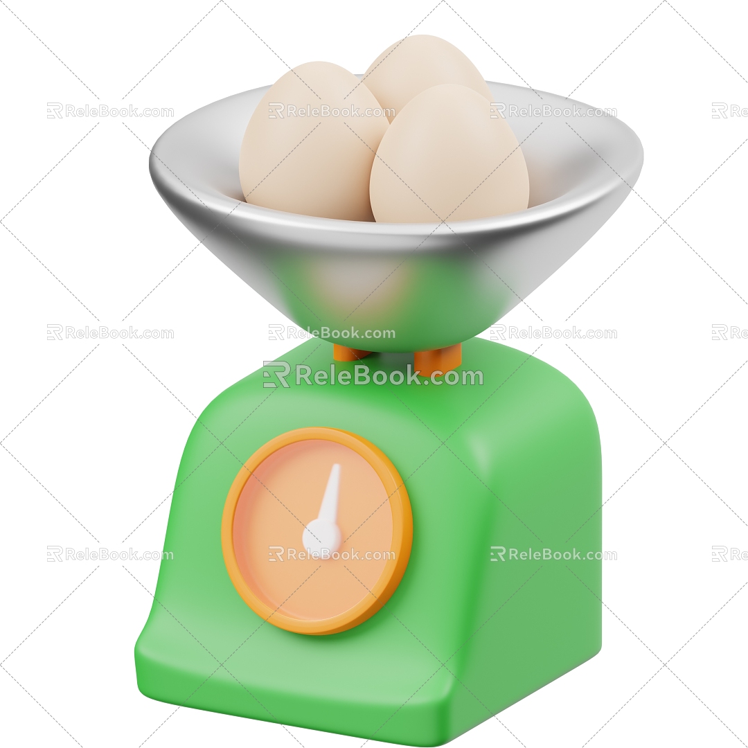 Modern Electronic Scale Egg Cartoon Electronic Scale 3d model