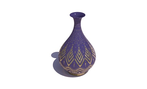 Chinese-style Ceramic Vase Ancient Vase Purple Gold Vase Literary Antique 3d model