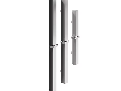 Modern Bathroom Accessories With Stainless Steel Wall Racks And Hangers 3d model