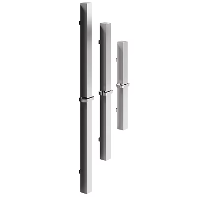 Modern Bathroom Accessories With Stainless Steel Wall Racks And Hangers 3d model